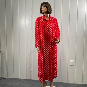 *Pajamagram Women's Red & white Polka Dot Nightgown Sz M